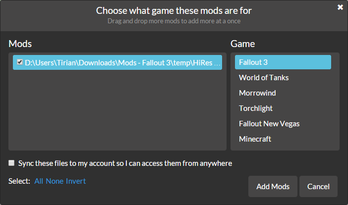 where to install fallout 3 mods not on main drive